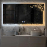 Specchio LED Rettangolare | Pulsanti touch | Funzione anti-appannamento | Temperatura di colore regolabile - Reyze Serie Good Vibes Modello 8